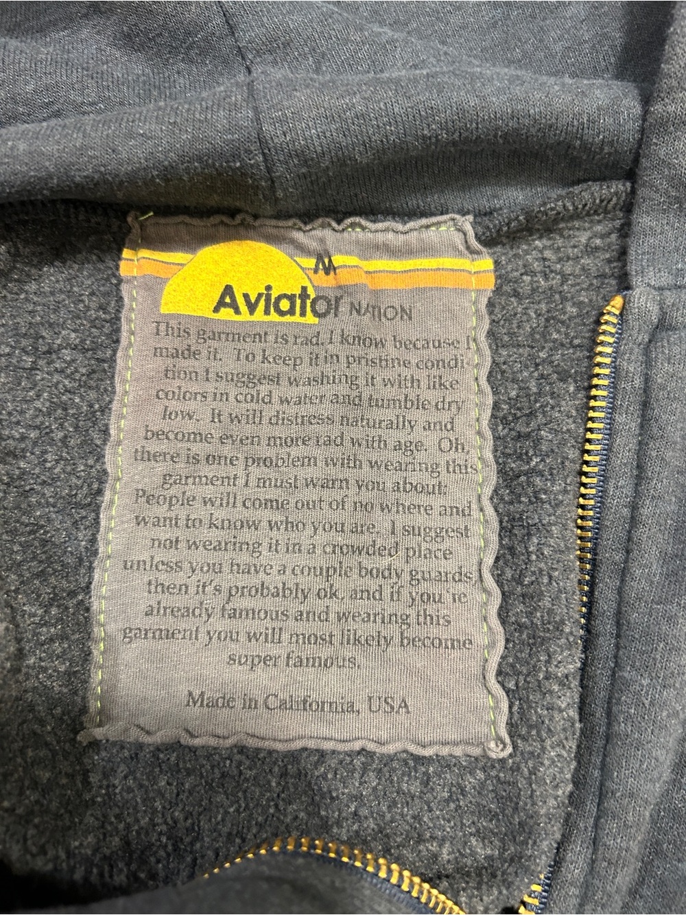 Aviator nation, zip up hoodie, size, medium - Picture 5 of 5